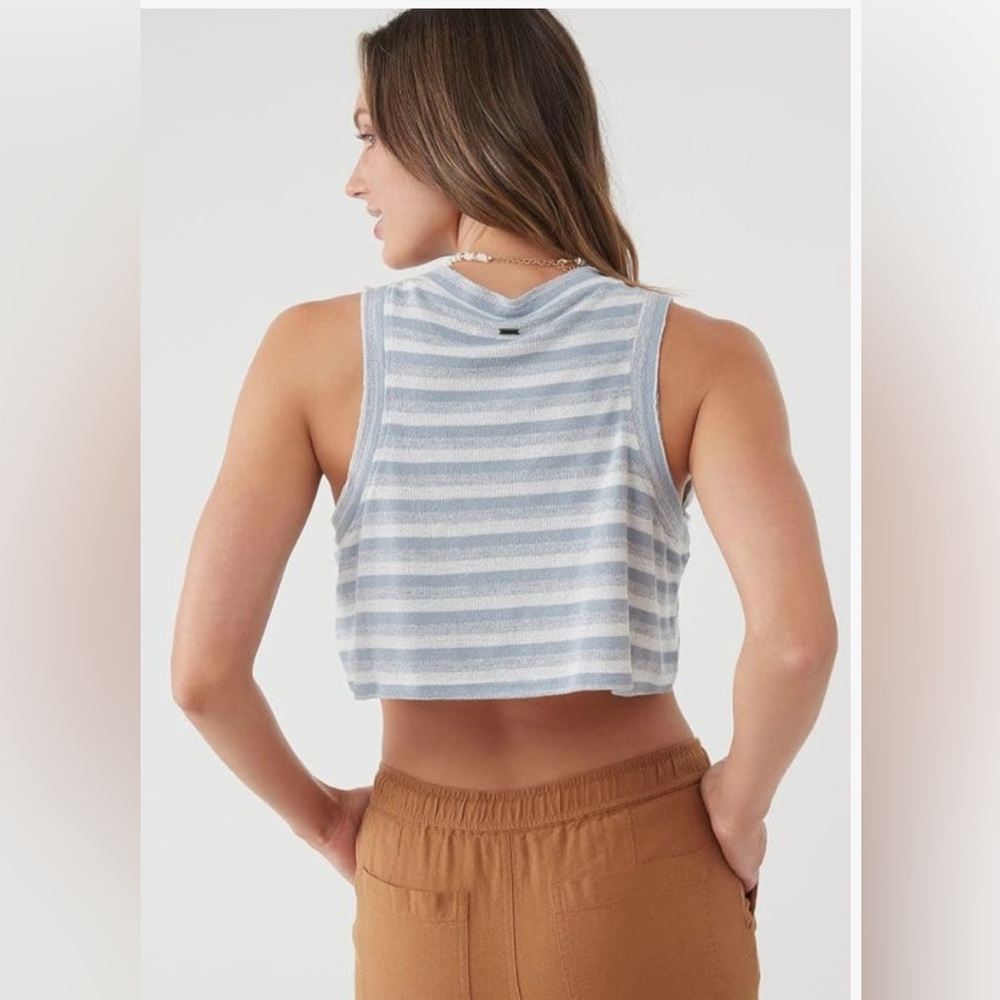O'NEILL Women's Knit Button Front Crop Tank Top, size XL